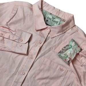 King Ranch Women's L Button Up Long Sleeve Shirt Western Cowgirl Ranch Wear
